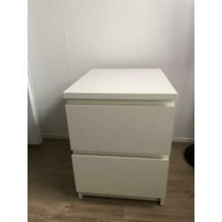 Wit ladenblok met 2 lades 40x48x55cm (bxdxh)