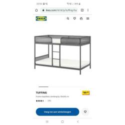 Stapelbed Ikea Tuffing 90 x 200 grijs