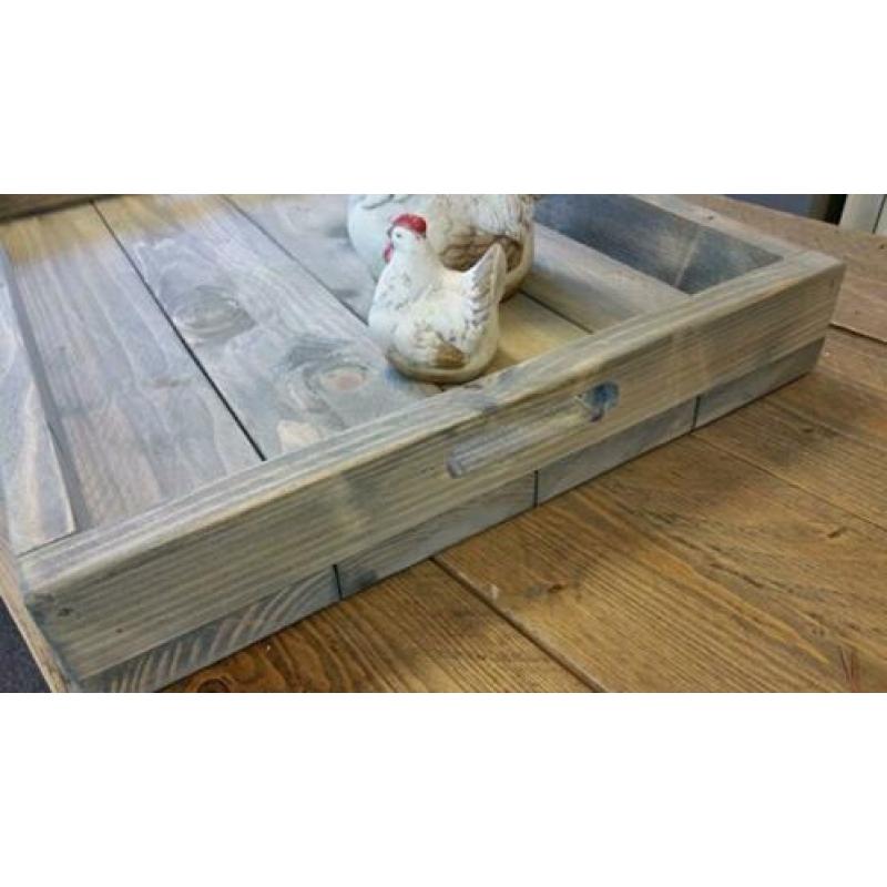 Steigerhouten dienblad voor hocker of tafel vanaf €39,-