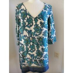 MANGO tuniek jurk wit groen blauw maat S - nieuw -