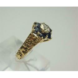 Ring goud + saffier & diamant / Z6273