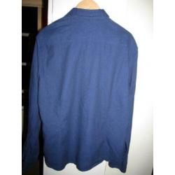 E1235 SMOG mt XL overhemd blauw model slim fit borstzakje