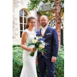 prachtige en luxe witte trouwjurk maat 38