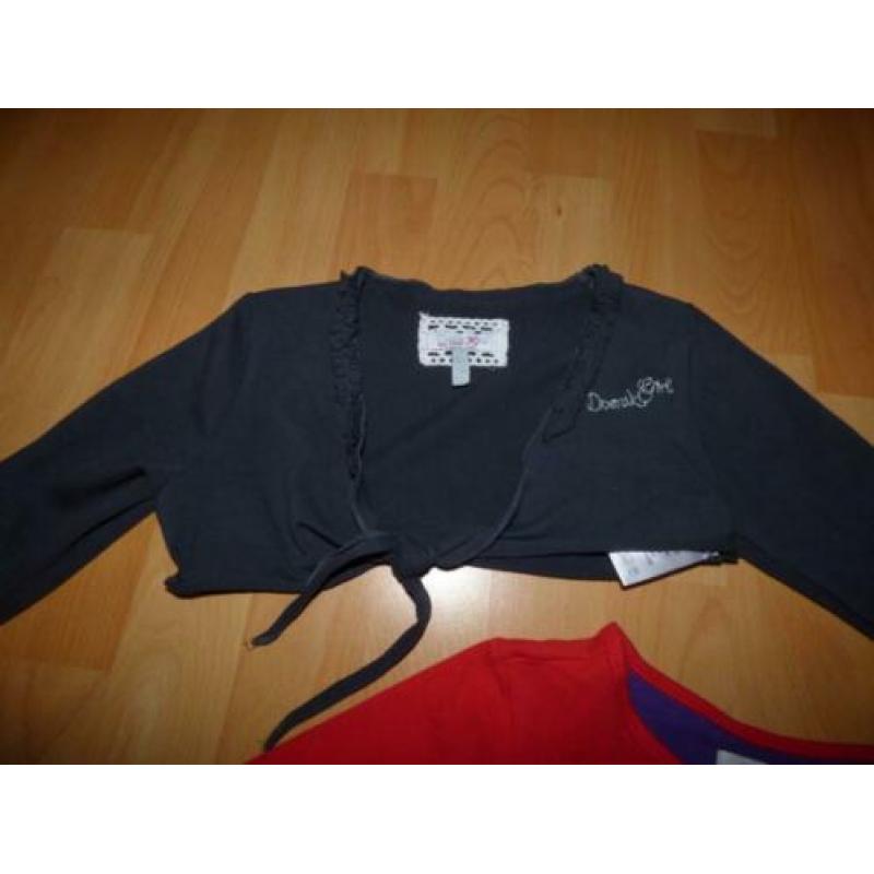 Mooie set (longsleeve/bolero)van Doerak, maat 116/122 NIEUW!