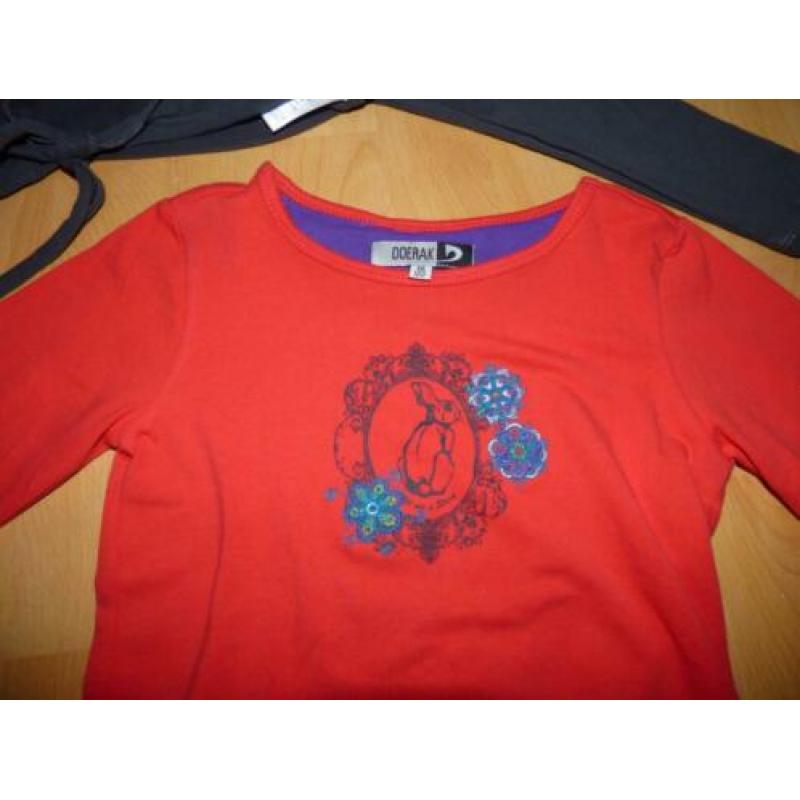 Mooie set (longsleeve/bolero)van Doerak, maat 116/122 NIEUW!