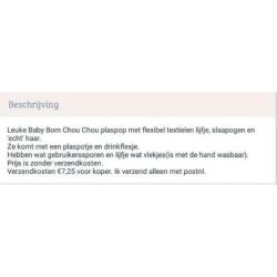 Chou Chou plaspop met slaapogen en 'echt' haar.Zapf Creation