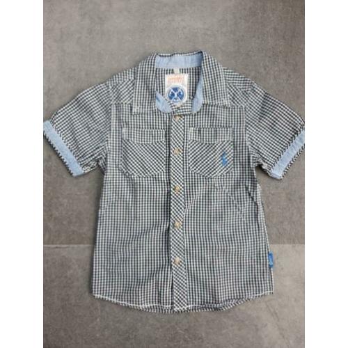 Zwart wit geblokte blouse Petrol 122 128