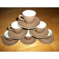 Set van 6 Bavaria Mitterteich espresso koffie kop & schotels