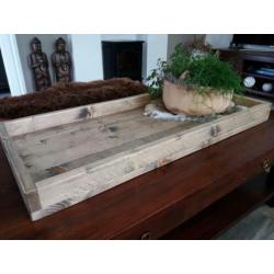 Steigerhouten dienblad voor hocker of tafel vanaf €39,-