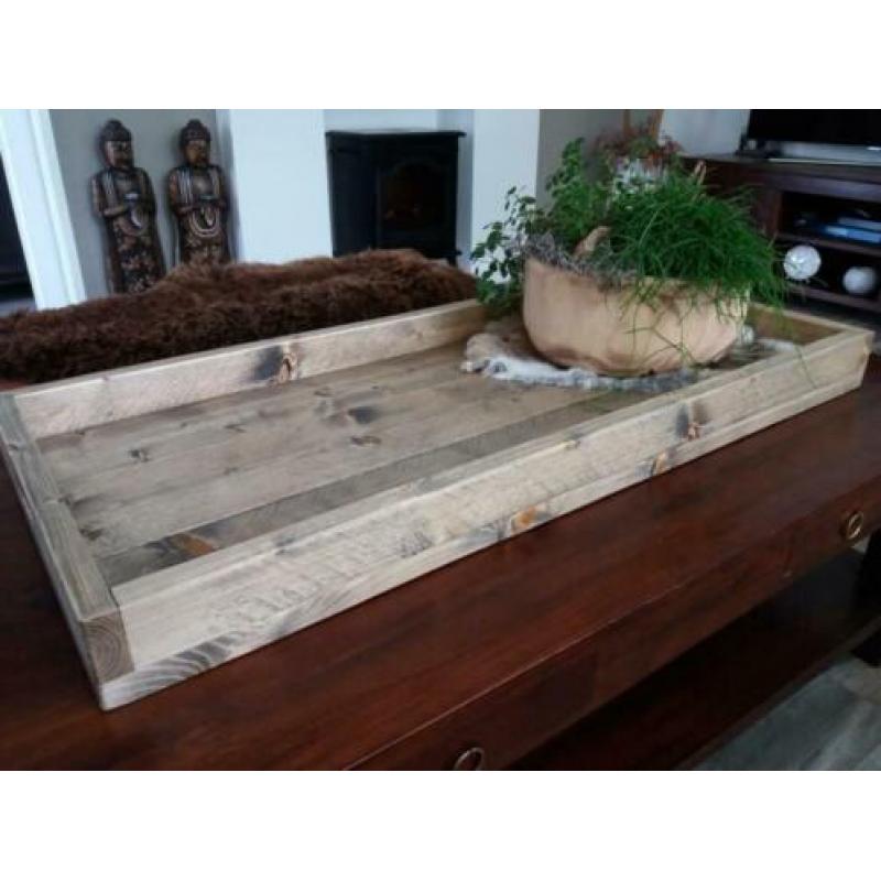 Steigerhouten dienblad voor hocker of tafel vanaf €39,-