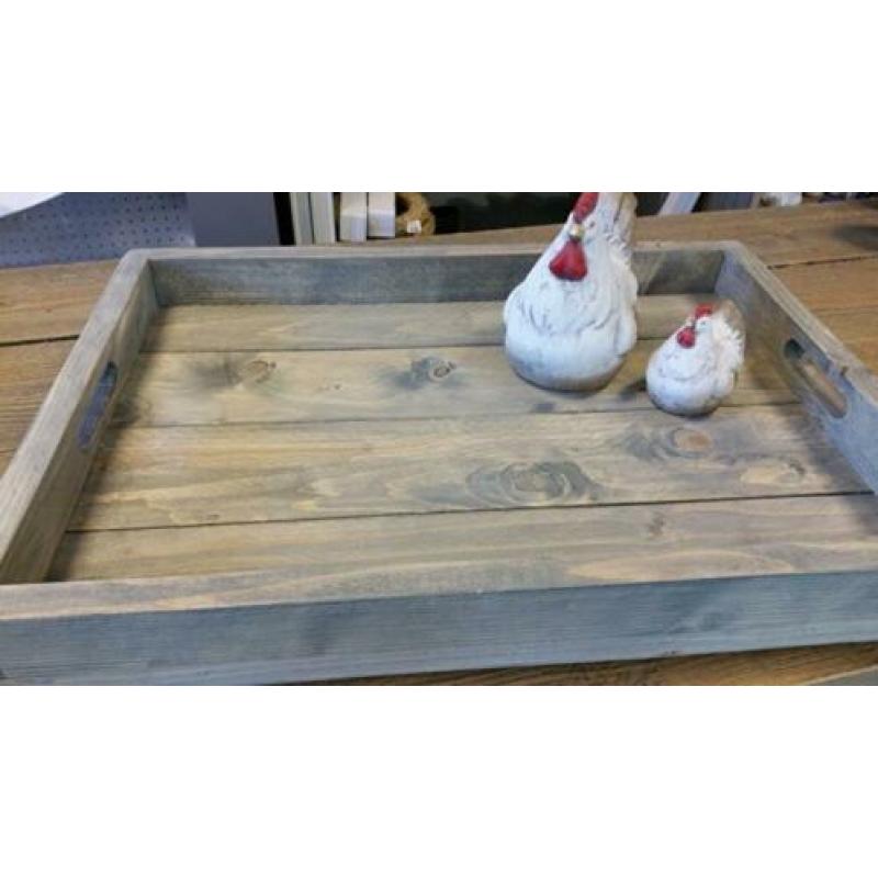 Steigerhouten dienblad voor hocker of tafel vanaf €39,-