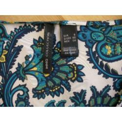 MANGO tuniek jurk wit groen blauw maat S - nieuw -