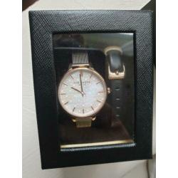 Nieuw! Ted Baker dames horloge zilverkleurig