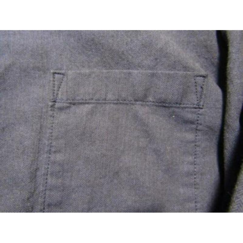 E1235 SMOG mt XL overhemd blauw model slim fit borstzakje