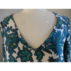 MANGO tuniek jurk wit groen blauw maat S - nieuw -
