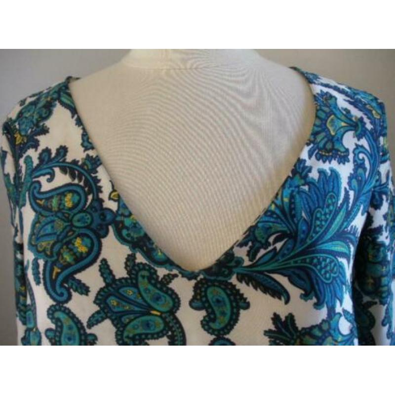 MANGO tuniek jurk wit groen blauw maat S - nieuw -
