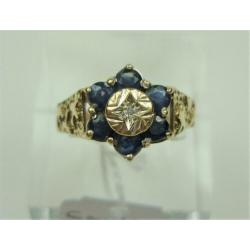 Ring goud + saffier & diamant / Z6273