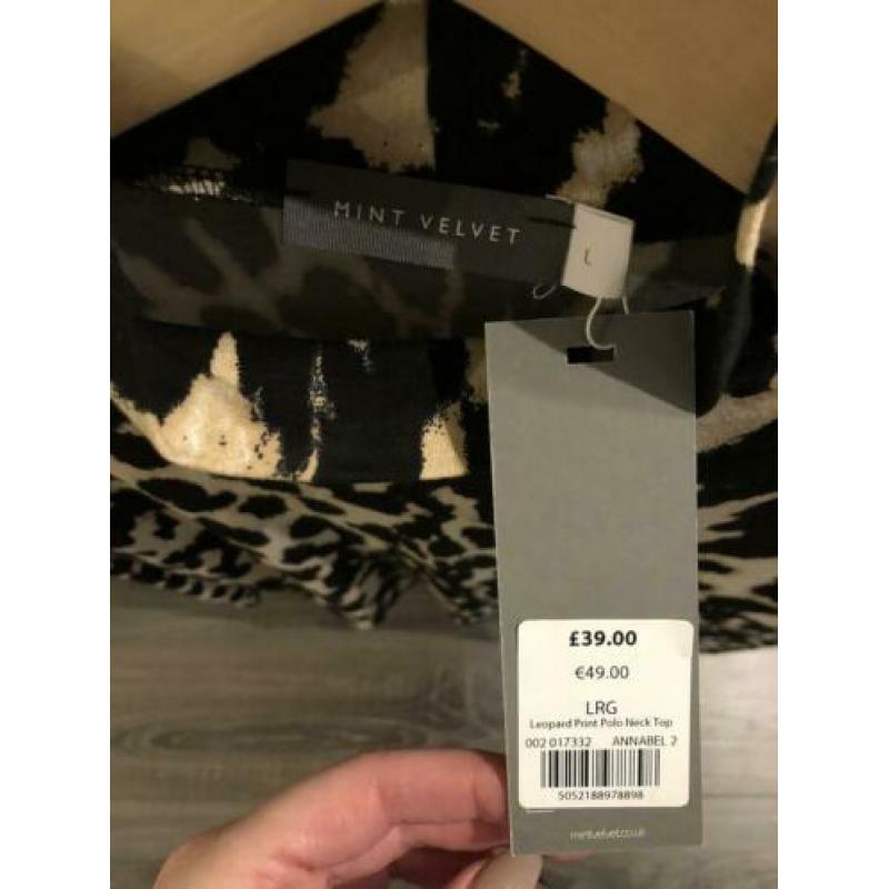 Top met panterprint, Mint Velvet, maat L, nieuw met kaartje