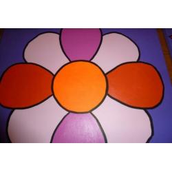 Flower Power. Modern Kleurrijk Groot. Eigen Ontwerp. Unicum.