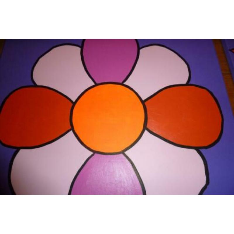 Flower Power. Modern Kleurrijk Groot. Eigen Ontwerp. Unicum.