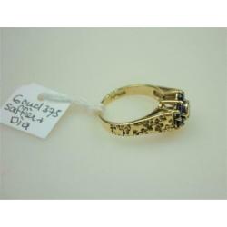 Ring goud + saffier & diamant / Z6273