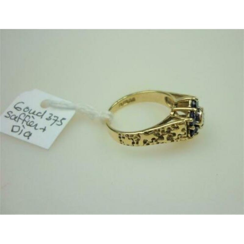 Ring goud + saffier & diamant / Z6273