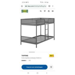 Stapelbed Ikea Tuffing 90 x 200 grijs