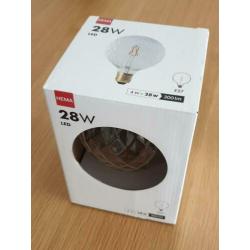 HEMA grote LED-lamp met ananas-structuur, 300 lmn, E27,nieuw