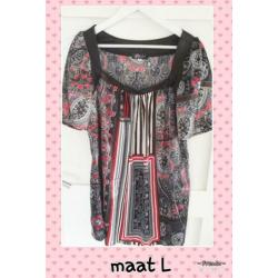 Mooi satijn zomer shirt L zgan