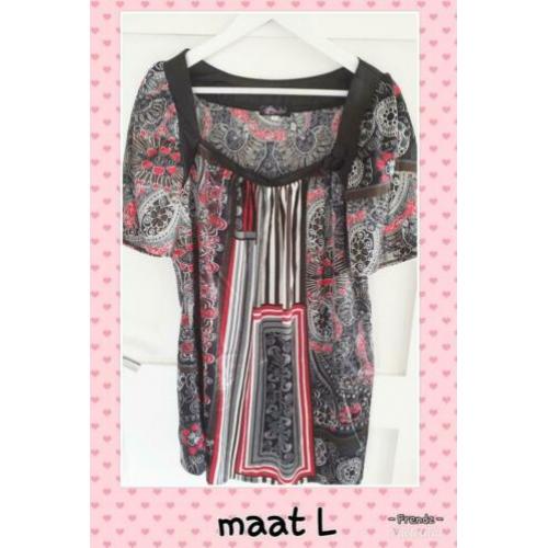 Mooi satijn zomer shirt L zgan
