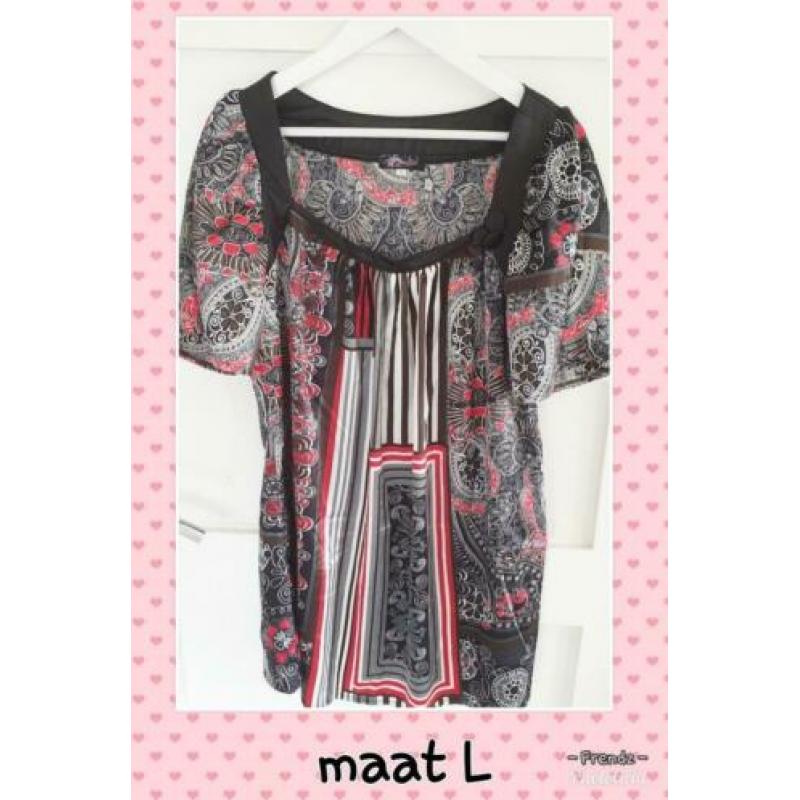 Mooi satijn zomer shirt L zgan