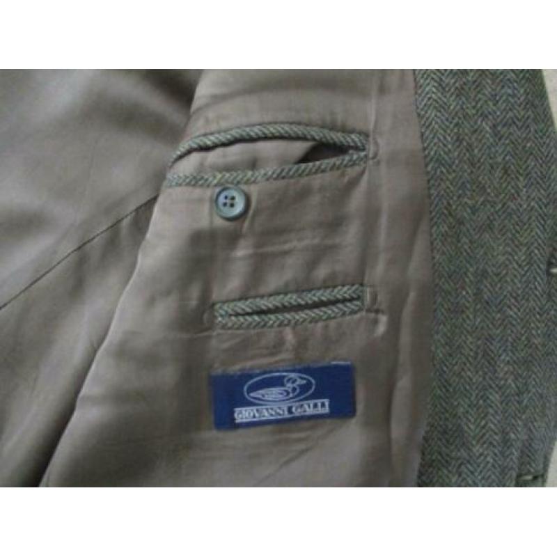 Giovanni Galli groene tweed blazer, maat 56