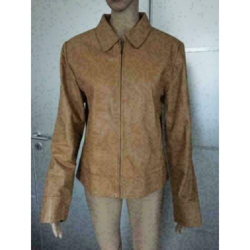C86 Licht-bruin leren jasje jack blazer colbert Mt. 40/42