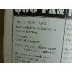 Oud Fanclubblaadje uit 1982 van STATUS QUO vele fotos (pks)
