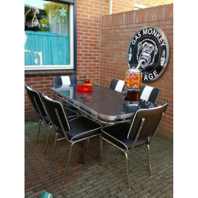 Fifties sixties amerikaanse diner stoelen + bel air tafel