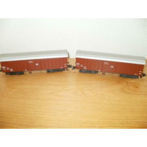 2 grote Ho Marklin dubbelasser goederenwagons.