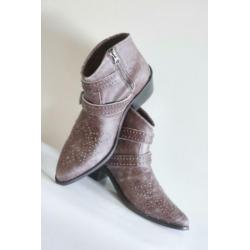 Nieuw! Vintage7 - Donker rood lederen boots met studs - 38