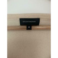 Bruuns Bazaar beige 100% cashmere v-hals trui mt M