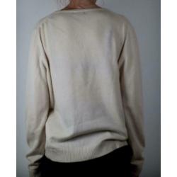 Bruuns Bazaar beige 100% cashmere v-hals trui mt M
