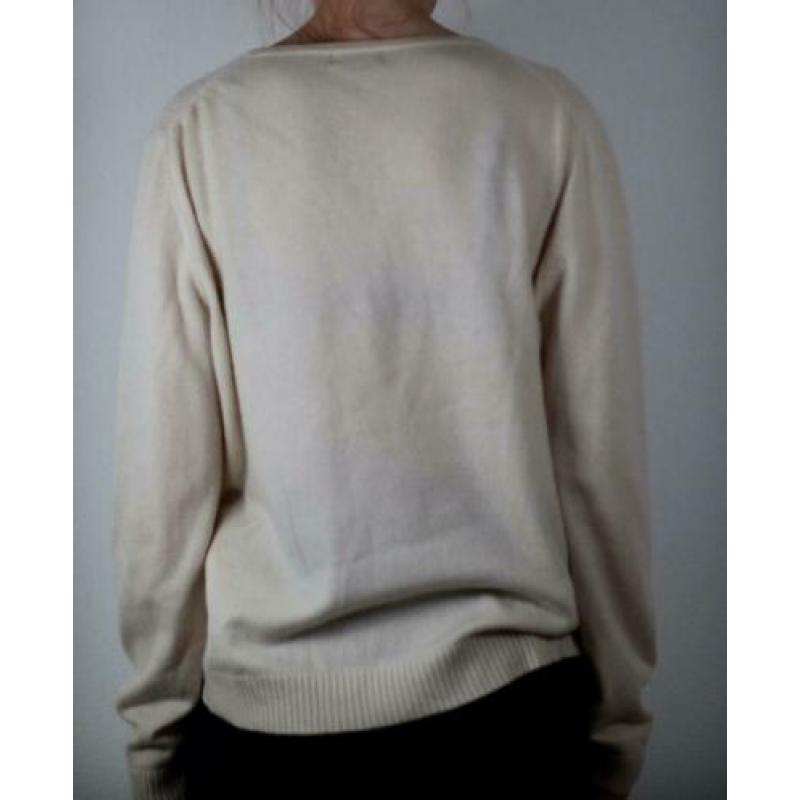 Bruuns Bazaar beige 100% cashmere v-hals trui mt M