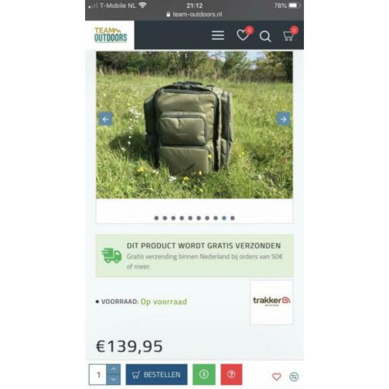 Trakker nxg 90 liter rugtas nieuw met bon.