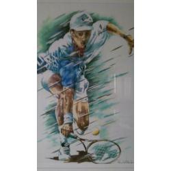 Zeefdruk van Gé Brugmans tennisser Nummer 6/200