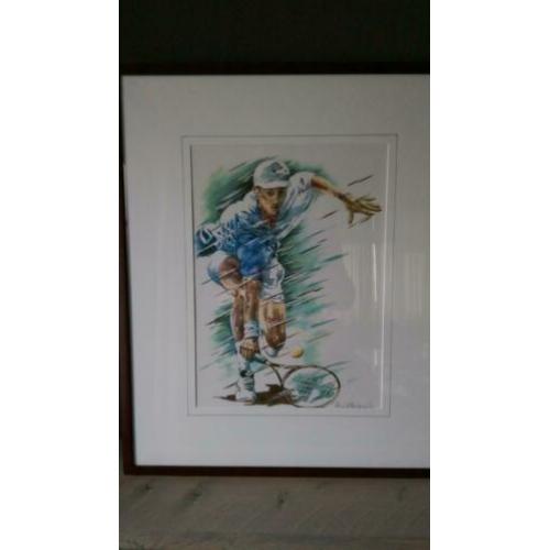 Zeefdruk van Gé Brugmans tennisser Nummer 6/200