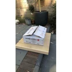 Eiken blad 62 * 69,5 * 5,5 + wastafel / wasbak