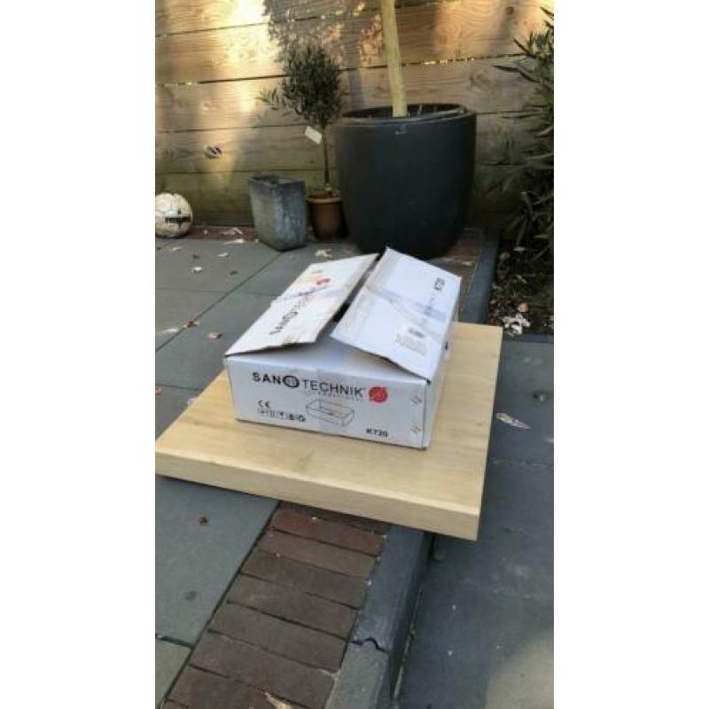 Eiken blad 62 * 69,5 * 5,5 + wastafel / wasbak