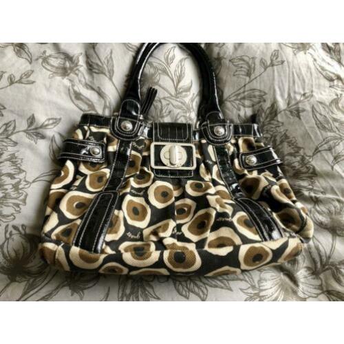 Guess tas, grote handtas, bruin zwart van kleur