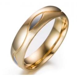 Prachtige RVS Ring Kleur Goud en Zilver Maat 16 Nieuw