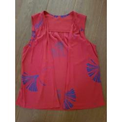 Virginie rode jurk en vest met print, maat 38, Vintage