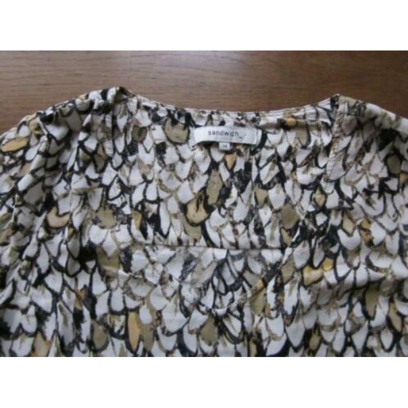Sandwich bloes 34 beige fantasie als nieuw