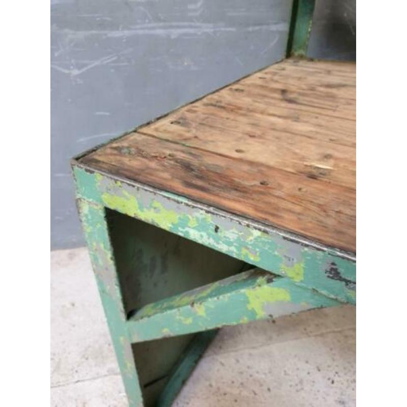 Industriële werkbank, werktafel, bureau groen